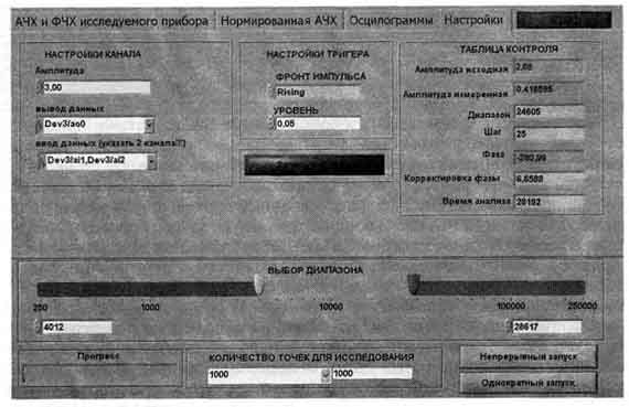 Меню настройки